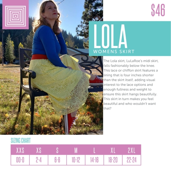 Lularoe lola elegant collection size medium - Picture 3 of 3